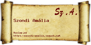 Szondi Amália névjegykártya